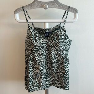 Gap Flowy Tank Top NWT green & beige MEDIUM